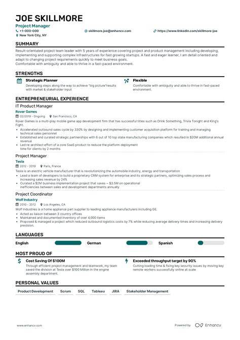 Resume 1 Page Template