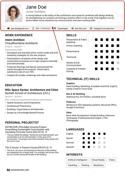 Resume Header Template
