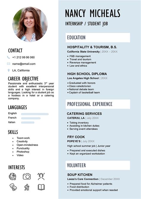 Resume Template For Student