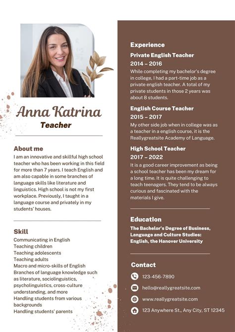 Resume Template For Teachers
