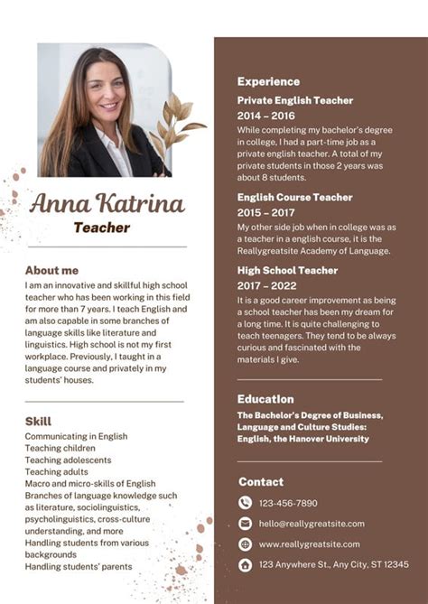 Resume Template For Teaching Job
