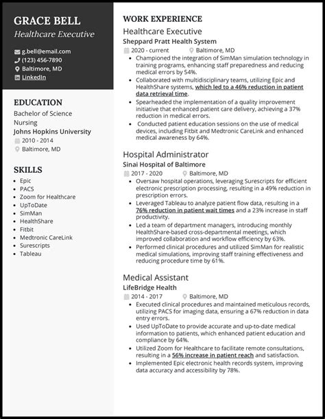 Resume Template Healthcare