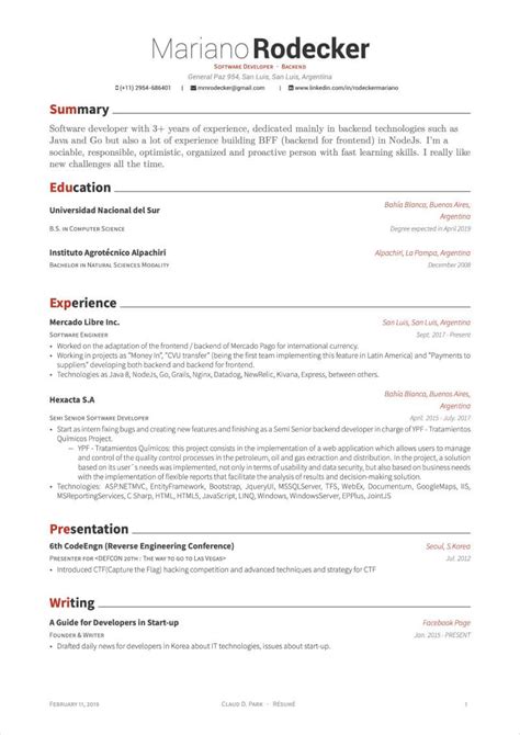 Resume Template Overleaf