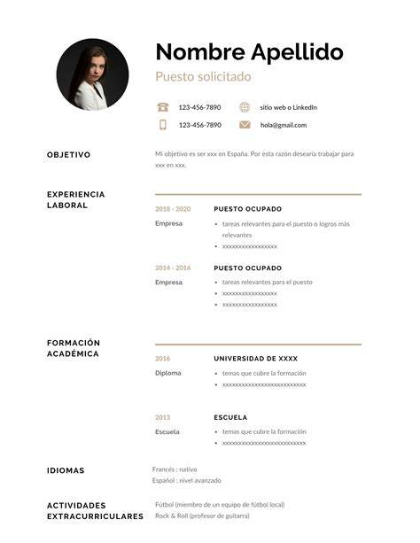 Resume Template Spanish