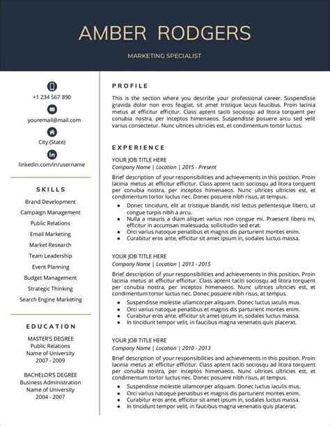 Resume Templates For Google Docs
