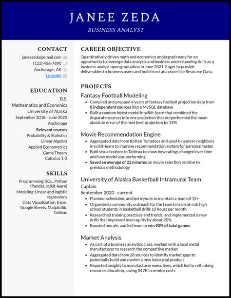 Resume Templates For Student With No Experience