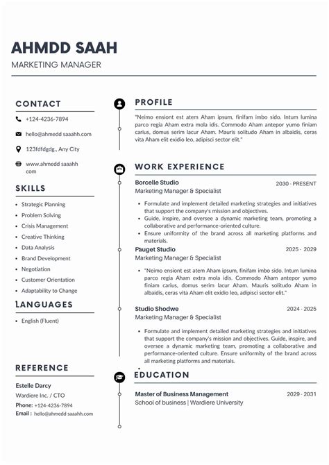 Resume With Photo Template