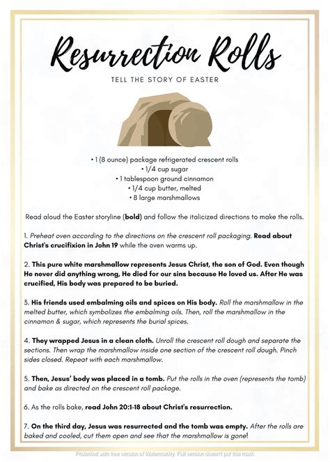 Resurrection Rolls Recipe And Story Printable
