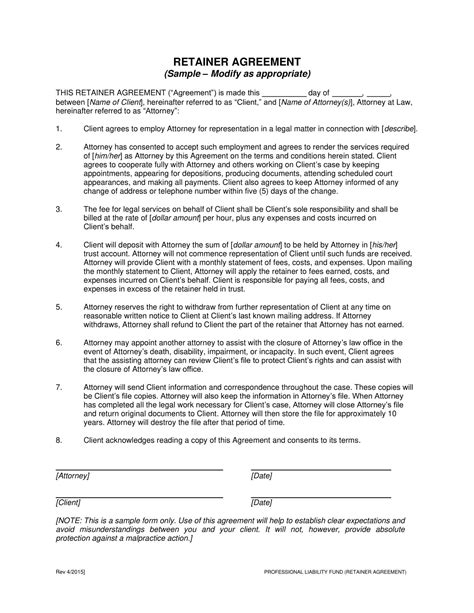 Retainer Agreement Template