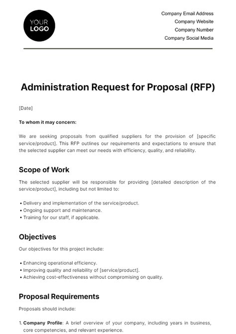Rfp Email Template