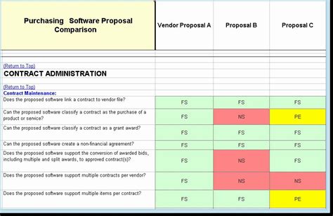 Rfp Template Excel