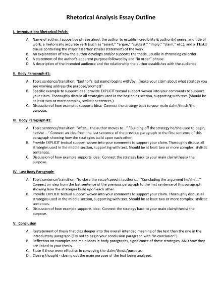 Rhetorical Analysis Template