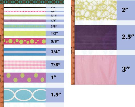 Ribbon Size Chart
