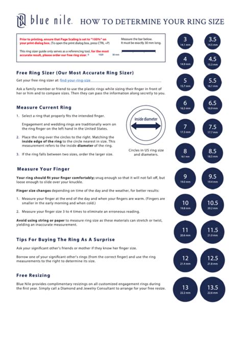 Ring Size Chart Blue Nile