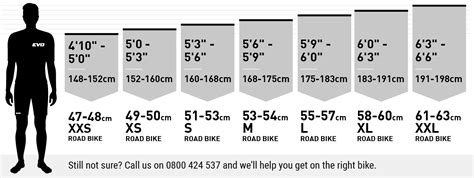 Road Bike Sizes Chart