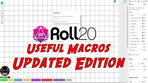 Roll20 Macro Templates