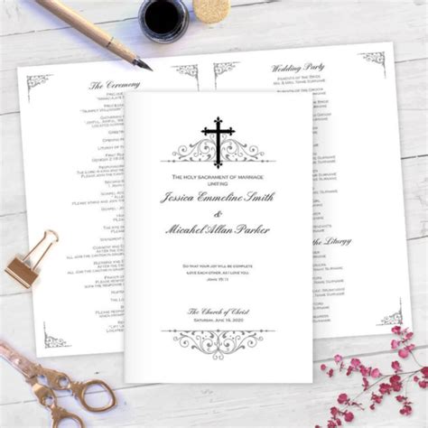 Roman Catholic Wedding Program Template