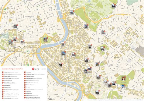 Rome Map Attractions Printable