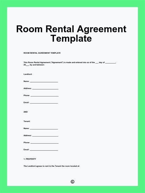 Room For Rent Agreement Template