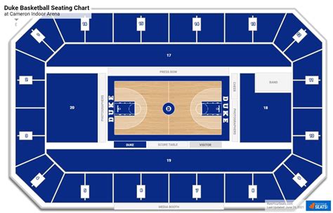 Row Seat Number Cameron Indoor Seating Chart