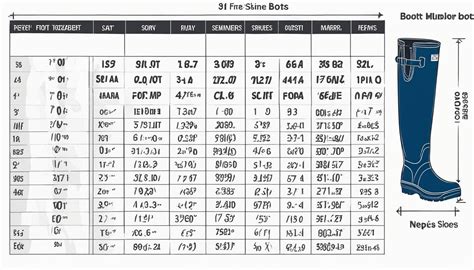 Rubber Boot Size Chart