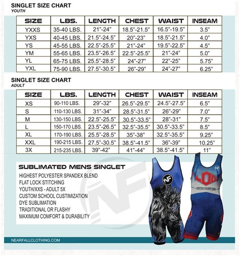 Rudis Singlet Size Chart
