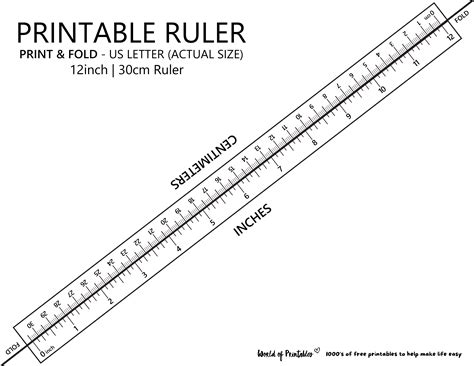 Ruler 12 Inches Actual Size Printable