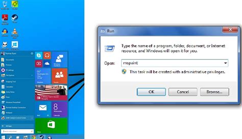 Run Option in Windows 10