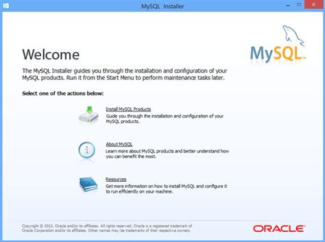 MySQL installation settings