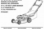 Ryobi Lawn Mower Owners Manual