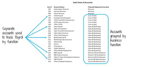Saas Chart Of Accounts