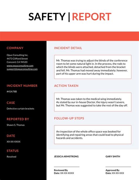 Safety Report Template
