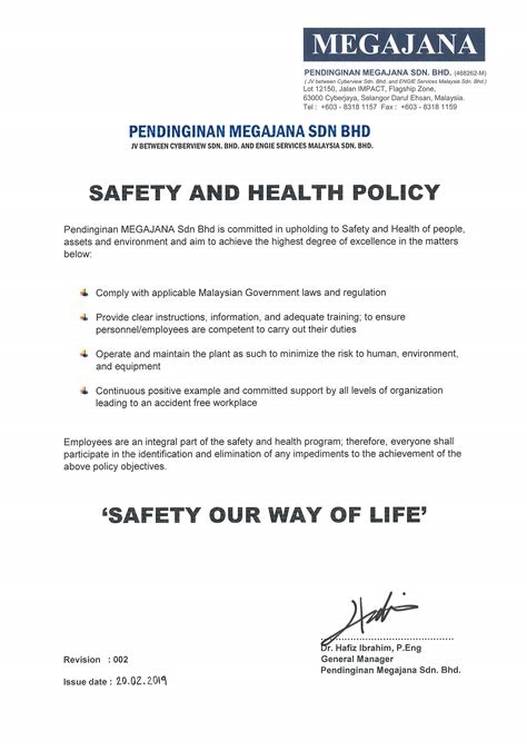 Developing and Writing Safety Policies