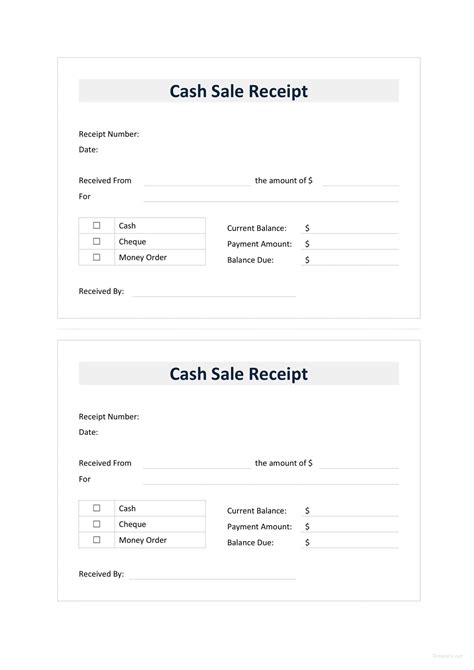 Sale Receipt Template