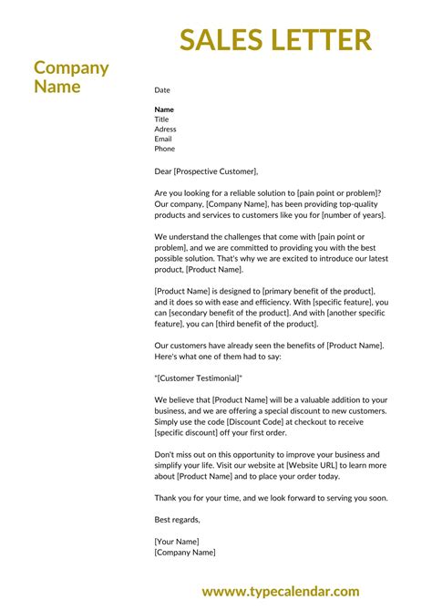 Sales Letter