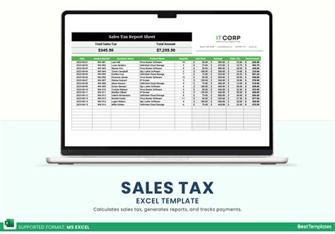 Sales Tax Template Excel Free
