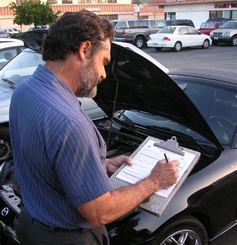Salvage car exterior inspection