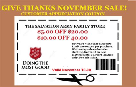 Salvation Army Printable Coupon