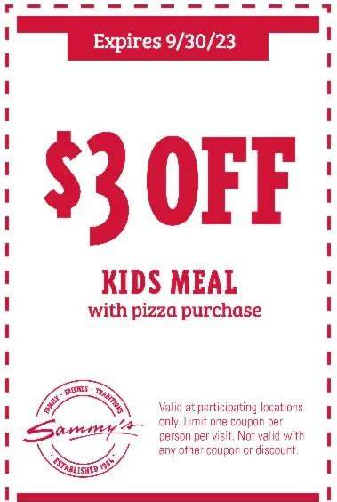 Sammy's Pizza Coupons Printable