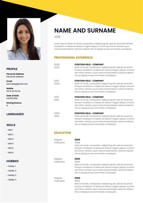 Sample Cv Template Uk