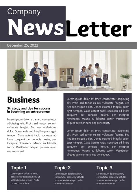 Sample Email Newsletter Templates