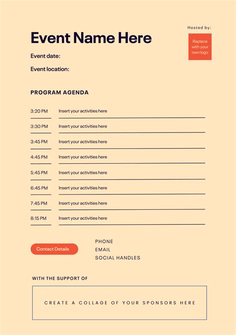 Sample Event Program Template