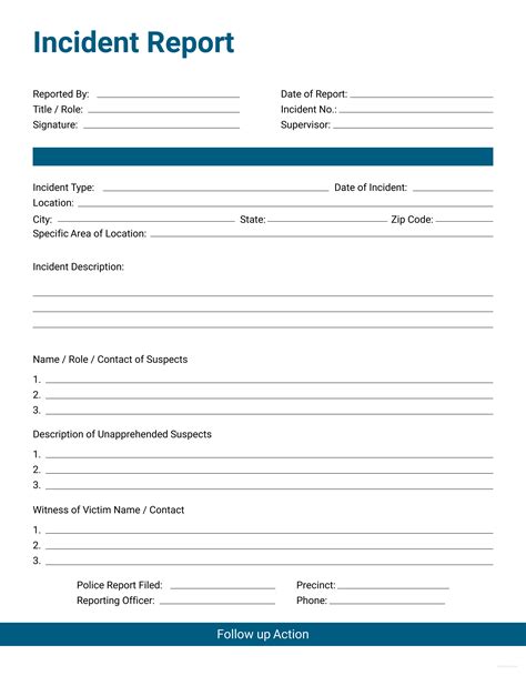 Sample Incident Report Template
