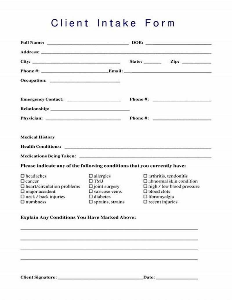 Sample Intake Form