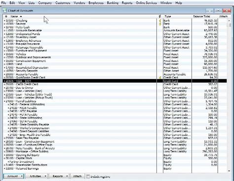 Sample Of Chart Of Accounts For Quickbooks