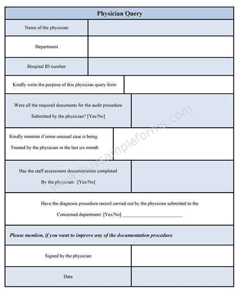 Sample Physician Query Templates