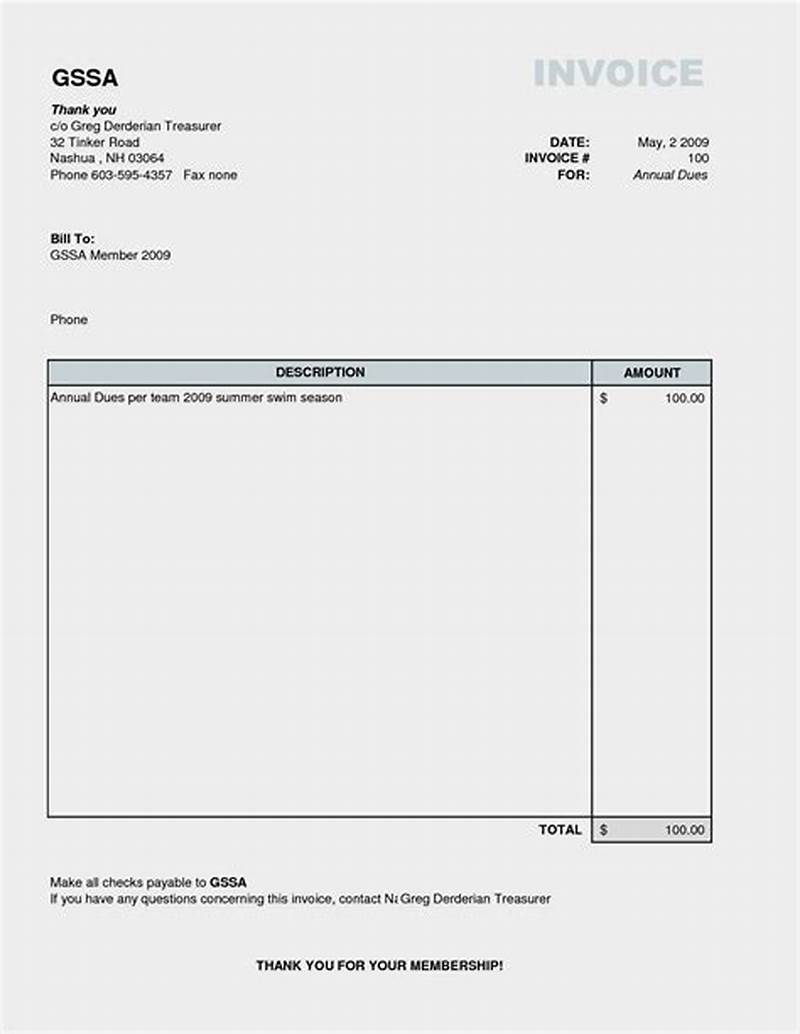 Sample Printable Invoice