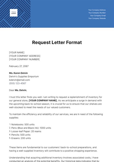 Sample Template Letter For Lor Request