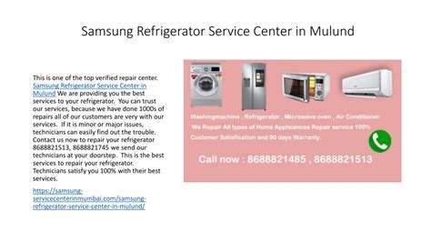 Samsung Home Appliances Refrigerator repair Center In Mulund West