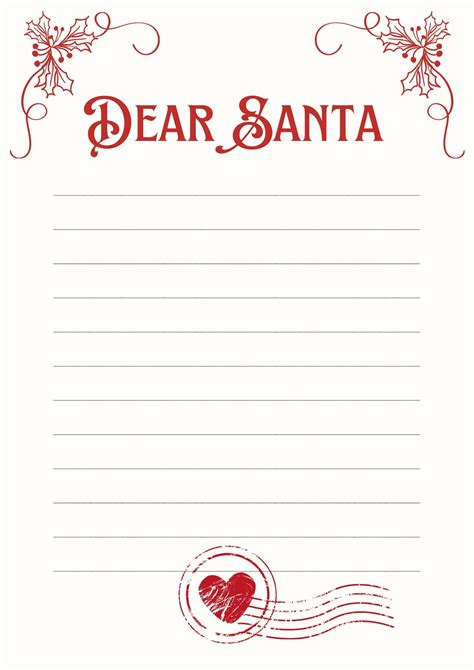 Santa From Letter Template